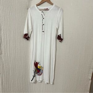 Neeru Kumar Signature White Kurta with Embroidered Peacock Detail size S